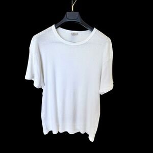 Vintage 90's Gap White Ribbed Cotton Crewneck T-Shirt Size M Vintage Style